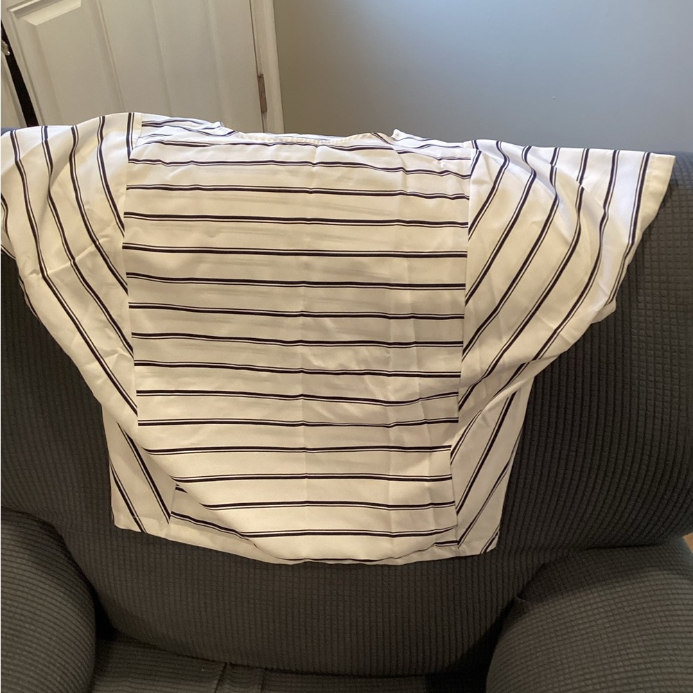 Striped White and Black Top